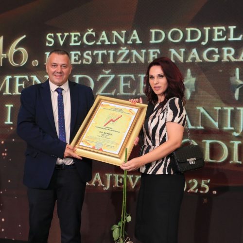 Elvir Ajanović dobitnik prestižne nagrade „Evropski najmenadžer 2025“, ZEPS-u nagrada „Najbrend“