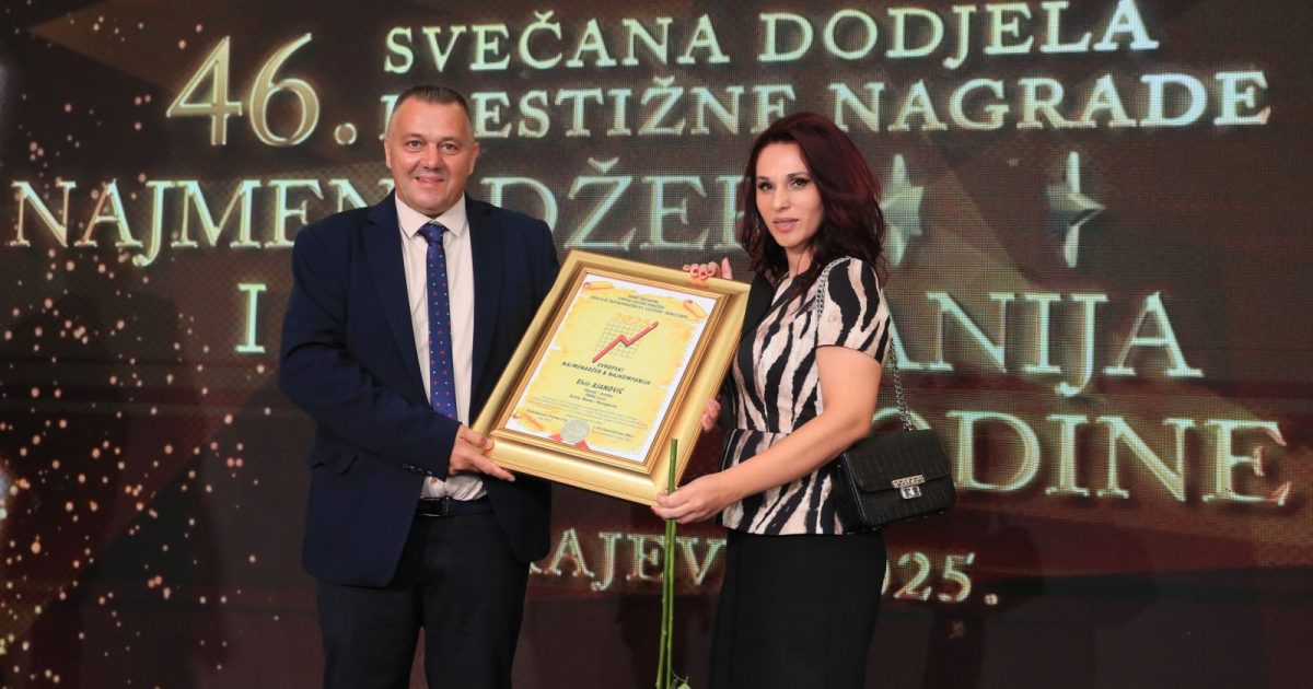Elvir Ajanović dobitnik prestižne nagrade „Evropski najmenadžer 2025“, ZEPS-u nagrada „Najbrend“